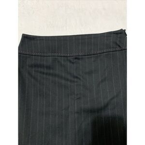 Tahari Pinstripe Pencil Skirt Size 4 Black Side Zipper Cotton Blend